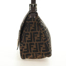 FENDI Zucca Canvas Mamma Baguette Shoulder Bag Black Brown Auth BA13419SAV-3