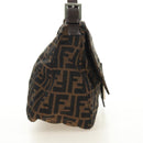 FENDI Zucca Canvas Mamma Baguette Shoulder Bag Black Brown Auth BA13419SAV-4