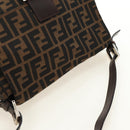 FENDI Zucca Canvas Mamma Baguette Shoulder Bag Black Brown Auth BA13419SAV-6