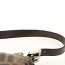 FENDI Zucca Canvas Mamma Baguette Shoulder Bag Black Brown Auth BA13419SAV-14