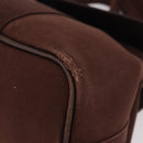 HERMES Valparaiso PM Hand Bag Canvas Leather Brown Silver Auth BA13422-14
