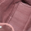HERMES Valparaiso PM Hand Bag Canvas Leather Brown Silver Auth BA13422-11