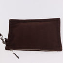 HERMES Valparaiso PM Hand Bag Canvas Leather Brown Silver Auth BA13422-21