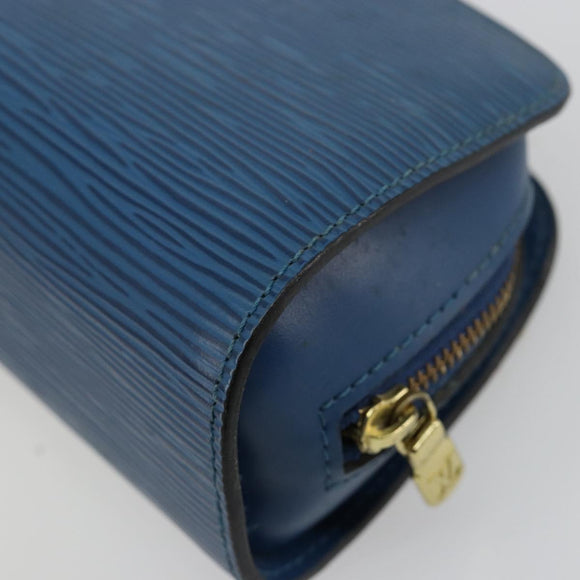 LOUIS VUITTON Epi Dauphine PM Pouch Blue M48445 LV Auth BA13427