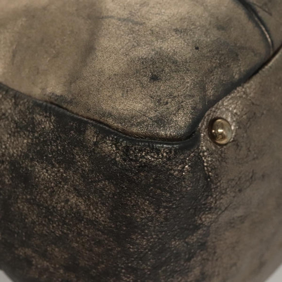 Salvatore Ferragamo Tote Bag Leather Beige Gold Auth BA1343