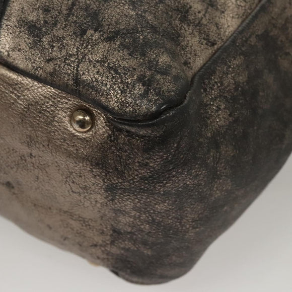 Salvatore Ferragamo Tote Bag Leather Beige Gold Auth BA1343