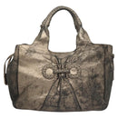 Salvatore Ferragamo Tote Bag Leather Beige Gold Auth BA1343-13