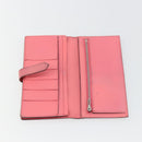 HERMES Bearn Soufflet Wallet Leather Pink Auth BA13430-8