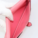 HERMES Bearn Soufflet Wallet Leather Pink Auth BA13430-20
