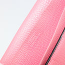 HERMES Bearn Soufflet Wallet Leather Pink Auth BA13430-9