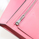 HERMES Bearn Soufflet Wallet Leather Pink Auth BA13430-10