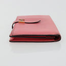 HERMES Bearn Soufflet Wallet Leather Pink Auth BA13430-4