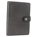 LOUIS VUITTON Monogram mat Agenda PM Planner Cover Black R20932 Auth BA13431A-1