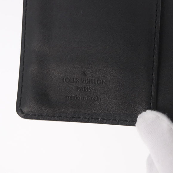 LOUIS VUITTON Monogram mat Agenda PM Planner Cover Black R20932 Auth BA13431A