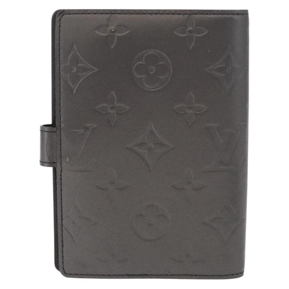 LOUIS VUITTON Monogram mat Agenda PM Planner Cover Black R20932 Auth BA13431A