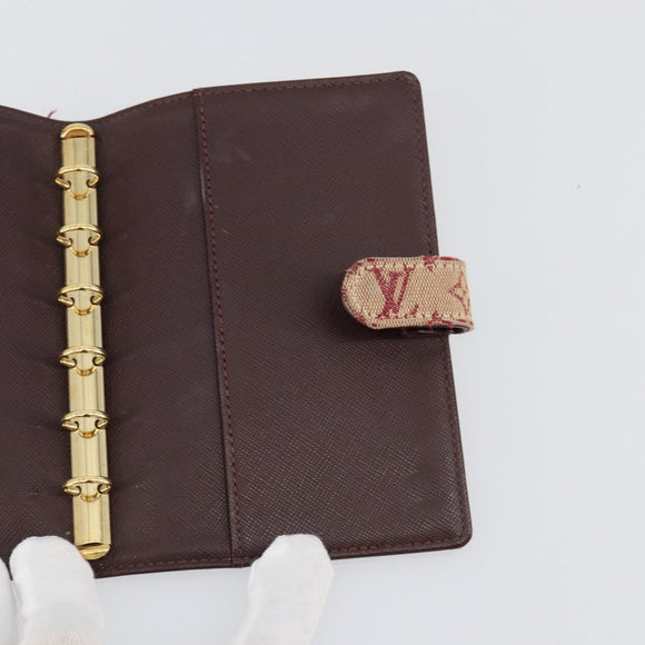 LOUIS VUITTON Monogram Mini Agenda PM Dagplannerhoes Rood R20912 Auth BA13432