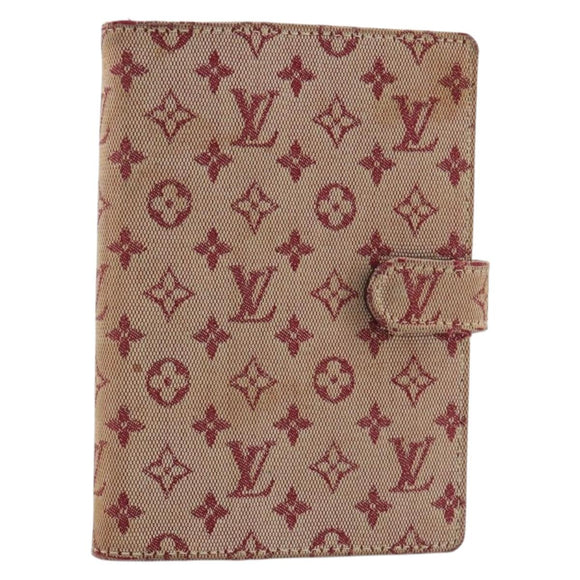 LOUIS VUITTON Monogram Mini Agenda PM Dagplannerhoes Rood R20912 Auth BA13432