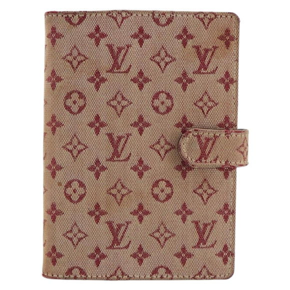 LOUIS VUITTON Monogram Mini Agenda PM Dagplannerhoes Rood R20912 Auth BA13432