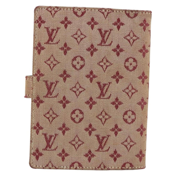 LOUIS VUITTON Monogram Mini Agenda PM Dagplannerhoes Rood R20912 Auth BA13432