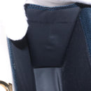 Salvatore Ferragamo Gancini Pouch Leather Navy Gold Auth BA13433A-11