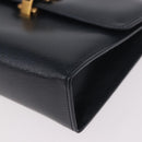 Salvatore Ferragamo Gancini Pouch Leather Navy Gold Auth BA13433A-14