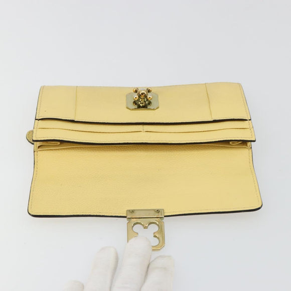Chloe Long Wallet Leather Yellow Auth BA13434A