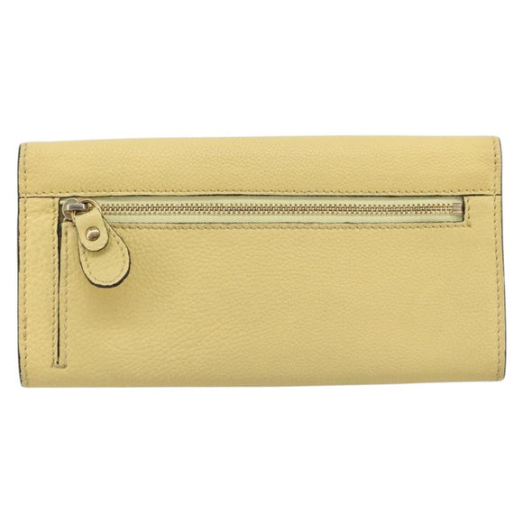 Chloe Long Wallet Leather Yellow Auth BA13434A