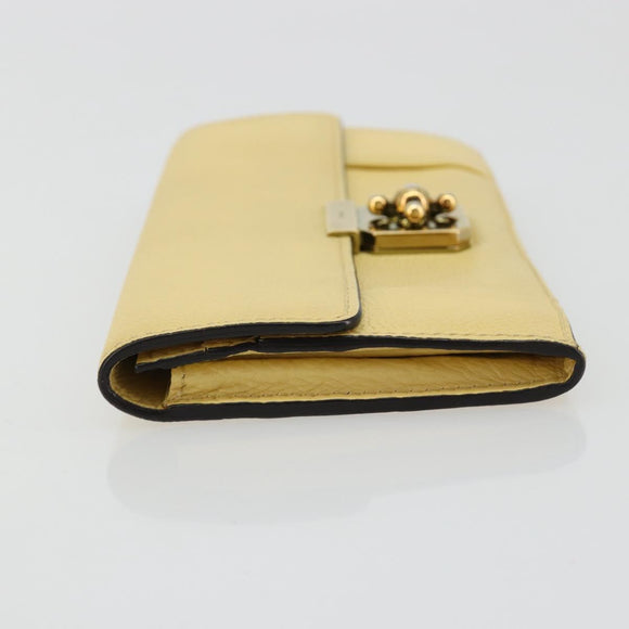 Chloe Long Wallet Leather Yellow Auth BA13434A