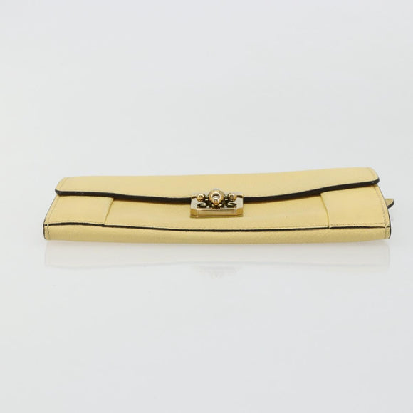 Chloe Long Wallet Leather Yellow Auth BA13434A