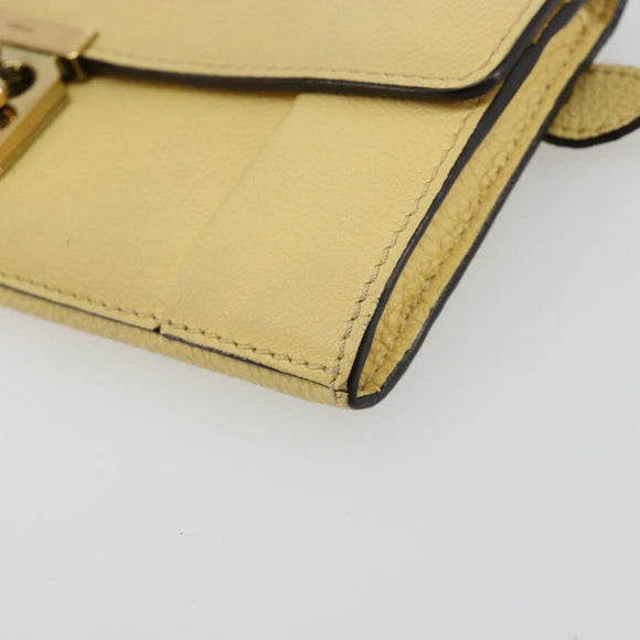 Chloe Long Wallet Leather Yellow Auth BA13434A