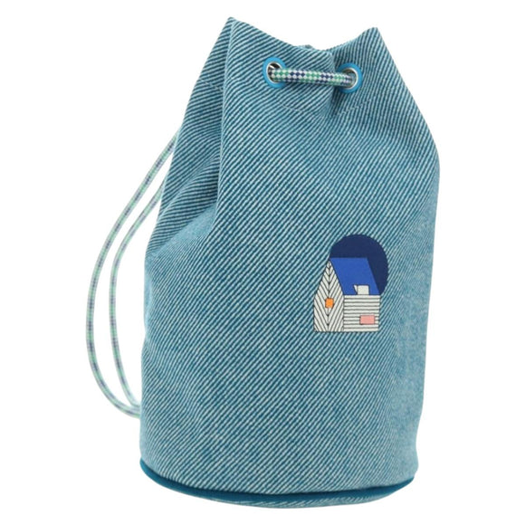 HERMES Schoudertas Epope Wol Blauw Auth BA13435M