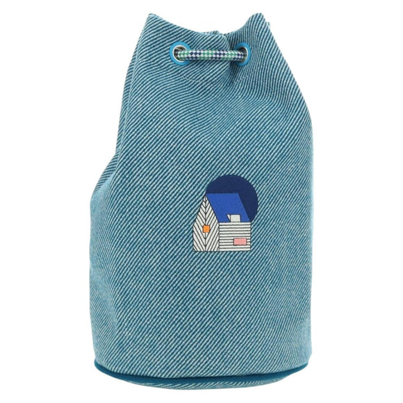HERMES Schoudertas Epope Wol Blauw Auth BA13435M