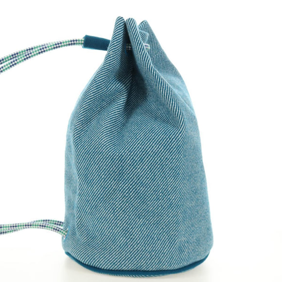 HERMES Schoudertas Epope Wol Blauw Auth BA13435M