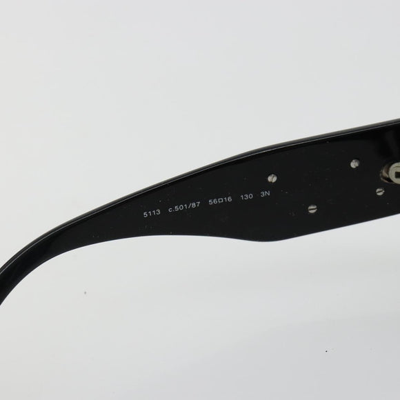 CHANEL Camelia Sunglasses plastic Black CC Auth BA13438