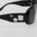 CHANEL Camelia Sunglasses plastic Black CC Auth BA13438-7