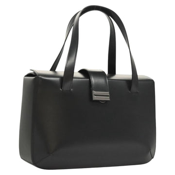 BALLY Hand Bag Leather Black Auth BA1344