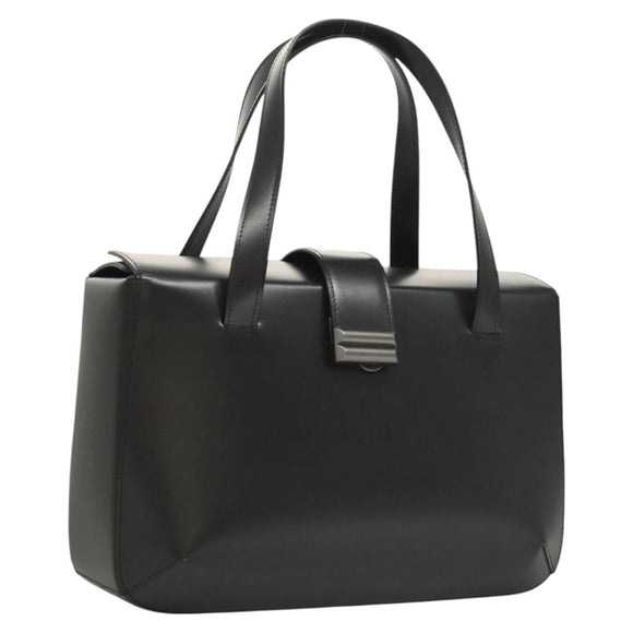 BALLY Hand Bag Leather Black Auth BA1344