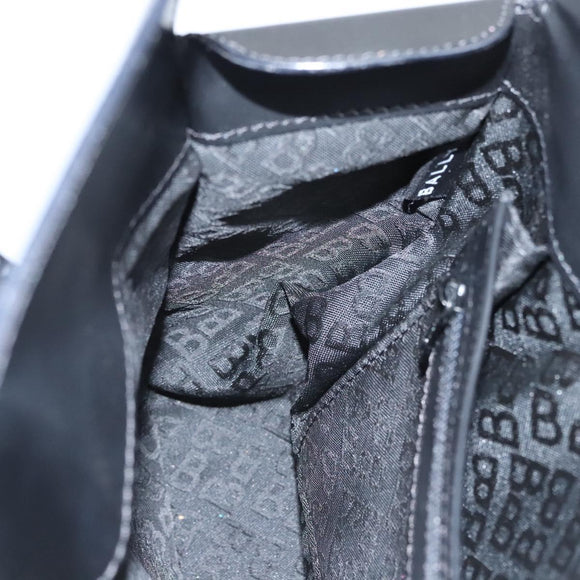 BALLY Hand Bag Leather Black Auth BA1344