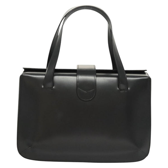 BALLY Hand Bag Leather Black Auth BA1344