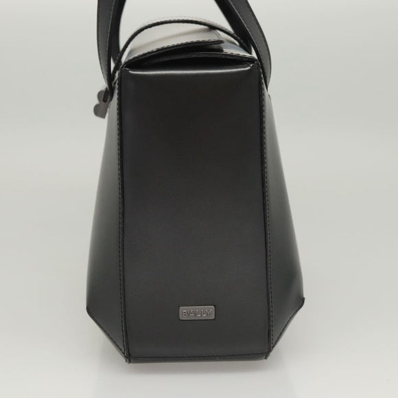 BALLY Hand Bag Leather Black Auth BA1344