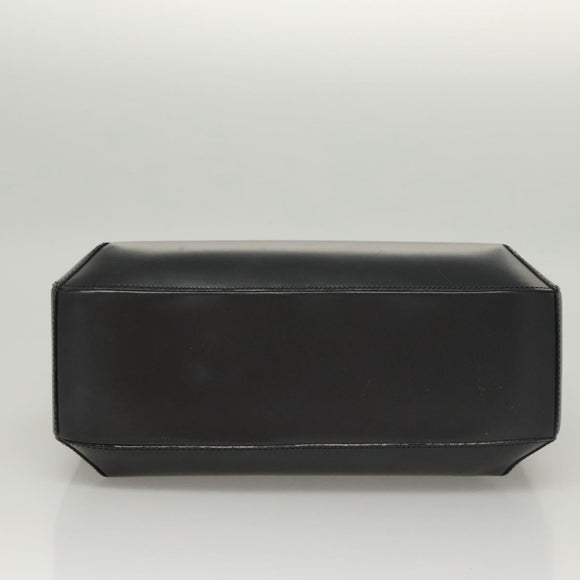 BALLY Hand Bag Leather Black Auth BA1344