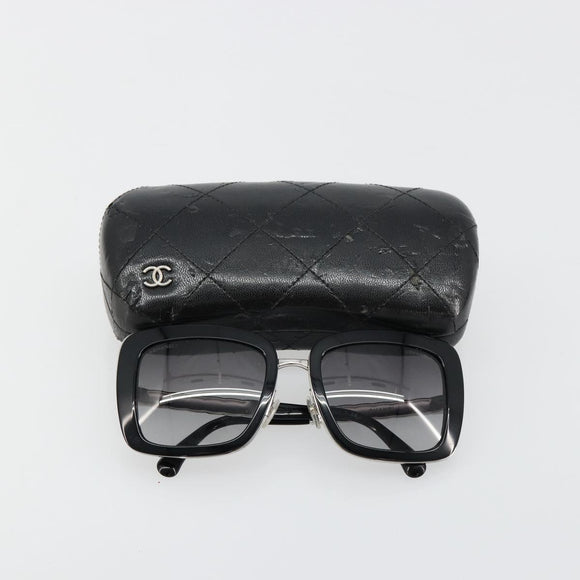 CHANEL Sunglasses plastic Black CC Auth BA13441M
