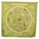 HERMES Carre 90 Scarf ""HEMISPHARIUM COELI BOREALE"" Silk Green Auth BA13445-12