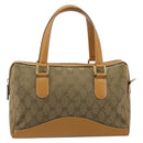 GUCCI GG Canvas Hand Bag Beige Gold 000 3754 0281 Auth BA13448-13