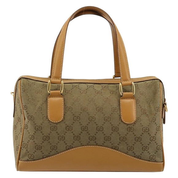 GUCCI GG Canvas Hand Bag Beige Gold 000 3754 0281 Auth BA13448