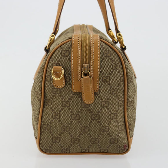GUCCI GG Canvas Hand Bag Beige Gold 000 3754 0281 Auth BA13448