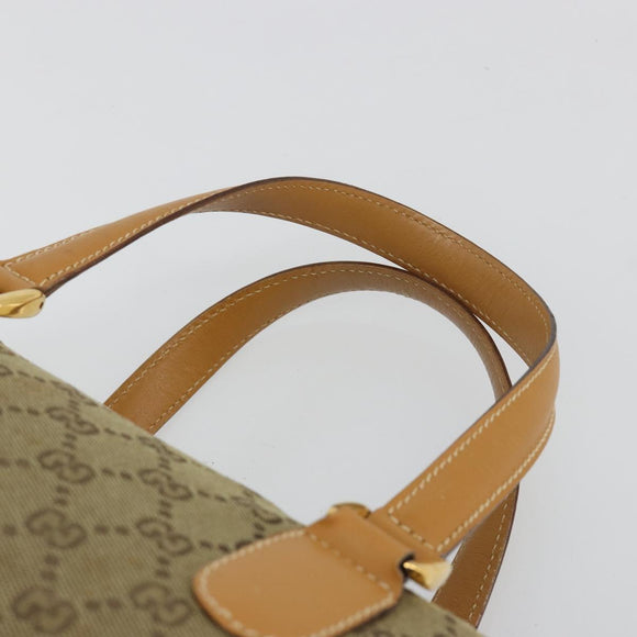 GUCCI GG Canvas Hand Bag Beige Gold 000 3754 0281 Auth BA13448