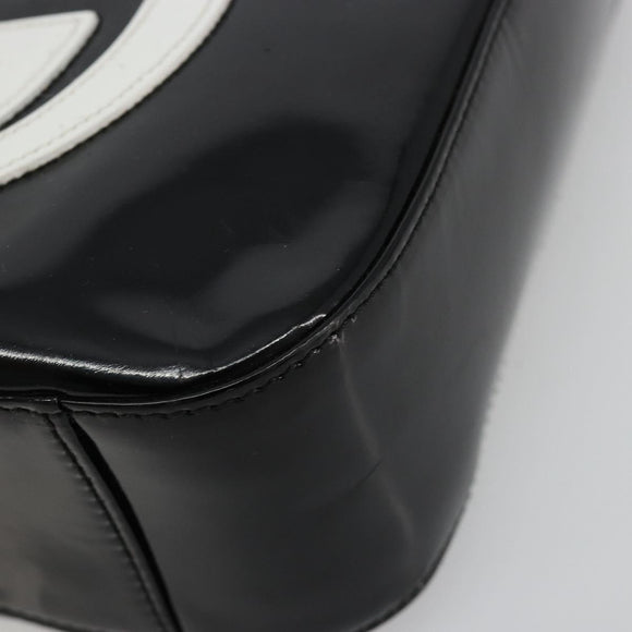 GUCCI Hand Bag Patent leather Black Silver Auth BA13449