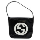 GUCCI Hand Bag Patent leather Black Silver Auth BA13449-13