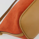 GUCCI Hand Bag Suede Orange Gold 039 1103 Auth BA13451-14